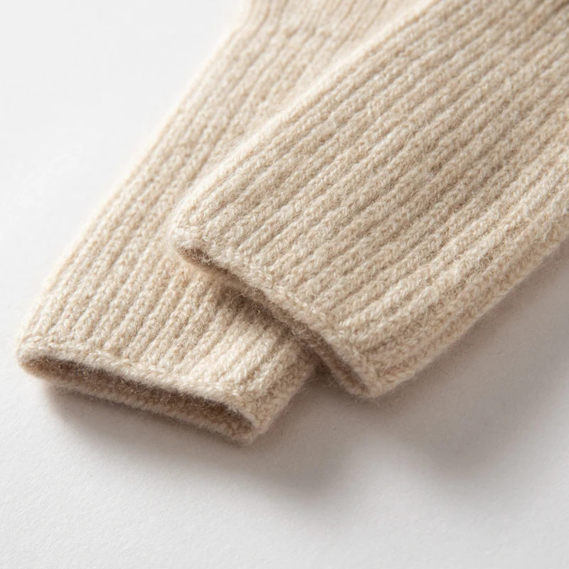 Winter New 100% Cashmere Knit Touch Screen Gloves Women Soft Warm Stretch Guantes Lady Solid Color Casual Full Finger Guantes