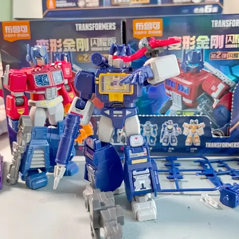 Blokees 블록 Led Shining Version2-Shine1985 변압기 Optimus Prime Laserbeak 로봇 조립 장난감 어린이 생일 선물