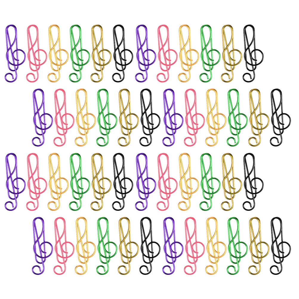 

75Pcs Cute Music Note Paper Clips Colorful Metal Paperclips for Office School Students Creative Decorative Document File Paper