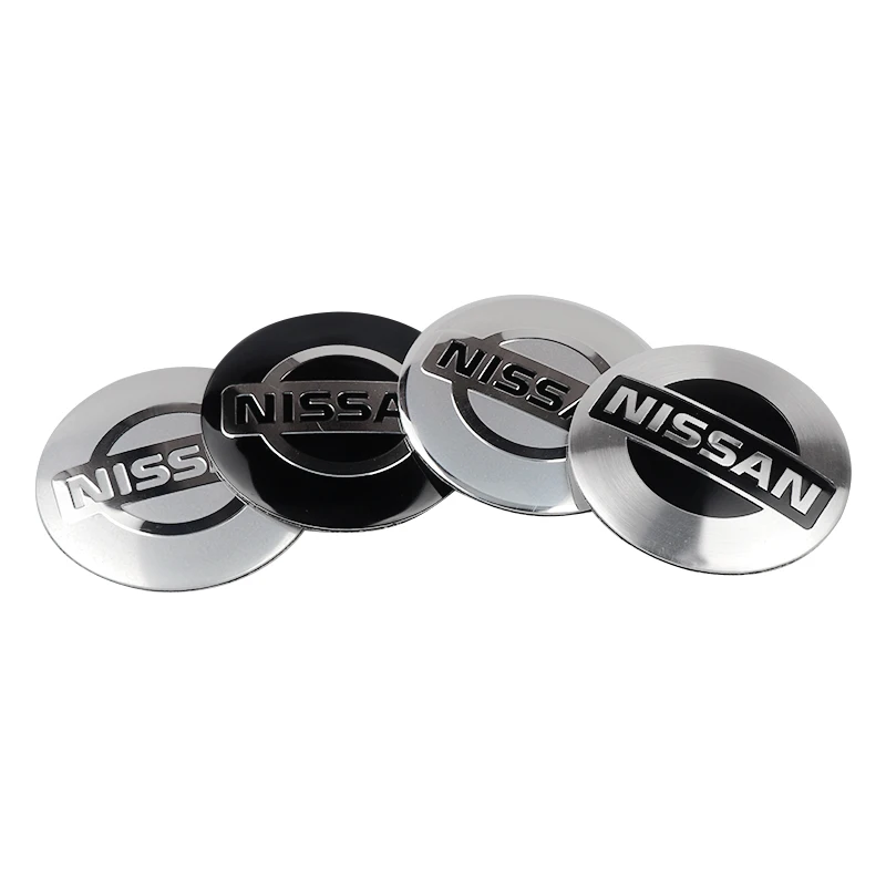 4 stücke 56mm Auto Rad Center Hub Caps Abdeckung Felge Außen Aufkleber Aufkleber Abzeichen Für Nissan Nismo Tiida Teana GTR 350Z 370Z 240SX