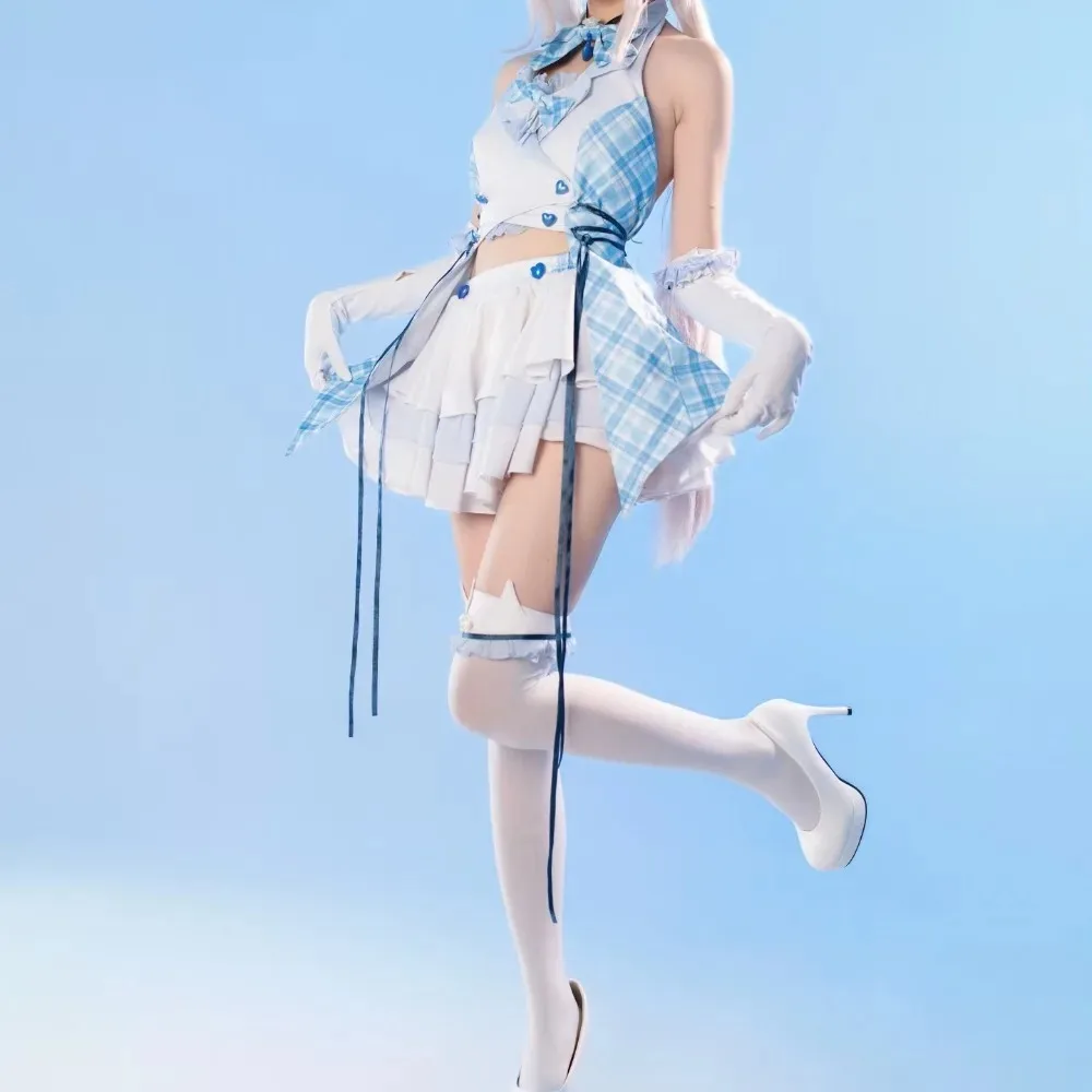 NEKOPARA Chocola 바닐라 귀여운 부드러운 소녀 로리타 드레스 코스프레 의상 풀 세트 여성 애니메이션 할로윈 코믹 콘 카니발 의상