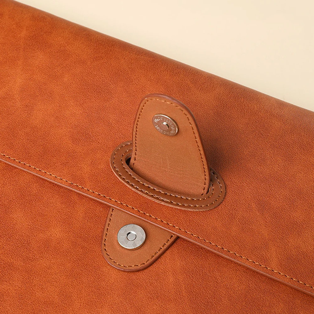 Customized name: A4 business file bag, leather material, thick and waterproof storage bag, office bag, bill bag