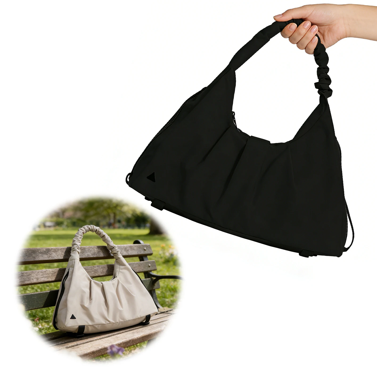 

Women Nylon Tote Handbags Solid Color Shoulder Bag Dry And Wet Separation Storage Sports Bags Travel Shopping Crossbody Bags