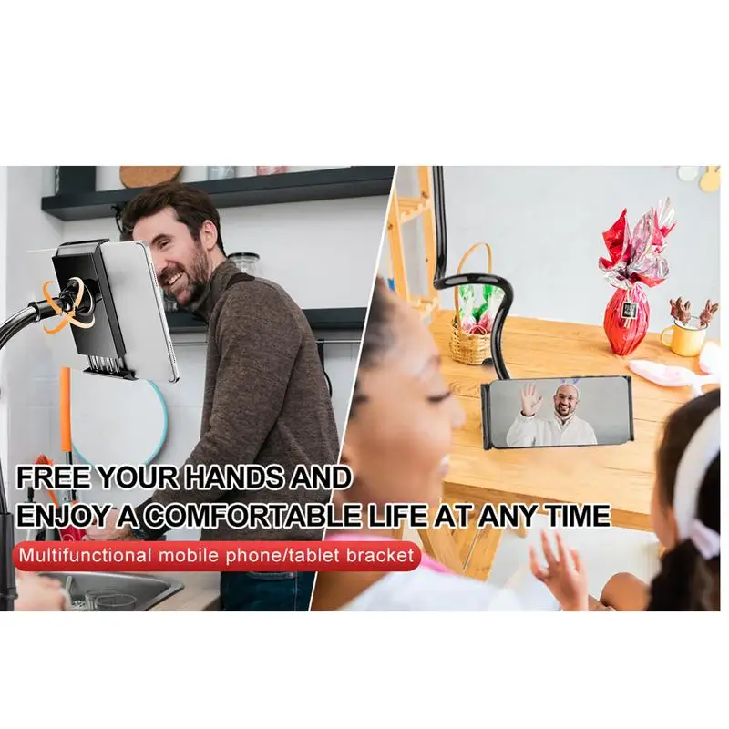 هاتف خلوي مرن بذراع ، مشبك تدفقي مكتبي ، دوران درجة ، مشبك بجانب السرير يناسب الأجهزة اللوحية ، أدناه & quot;