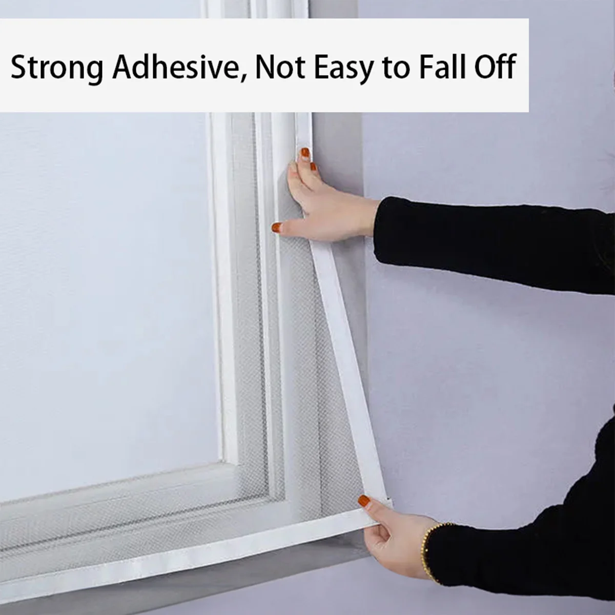 1 Multi-Color Self-Adhesive Window Screen, Tear-Resistant, Dustproof, Ventilated, Washable, Reusable, Easy Installation