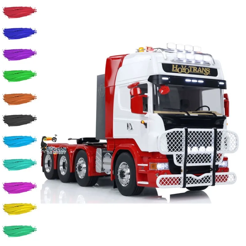 Camión Tractor RC LESU 8X8 1:14 de Metal TOUCAN, Listo para Usar, Radio Control, Transmisión de 2 Velocidades, Luz y Sonido, Modelo de Vehículo THZH1873