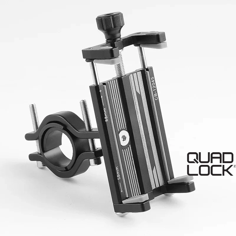 

QUAD LOCK Bicycle Holder Aluminum Alloy Bike Handlebar Phone Mount 360 Rotatable Cell Phone Rack Bracket