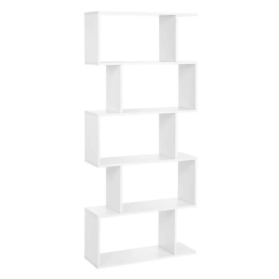 

Wooden Bookcase, Display Shelf and Room Divider, Freestanding Decorative Storage Shelving, 5Tier Bookshelf, White