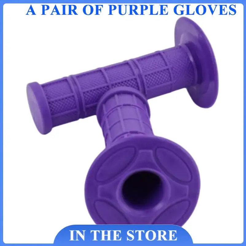 Motorcycle Handlebar Cover Purple Gloves Wear Resistant Throttle Clutch Grip Pair