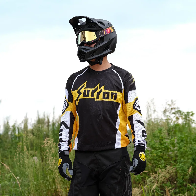 Motorcycle and Car Rally Men's Quick Drying Long Sleeved, Motorcycle Fearless Warrior Riding Clothing Outdoor Riding Clothing