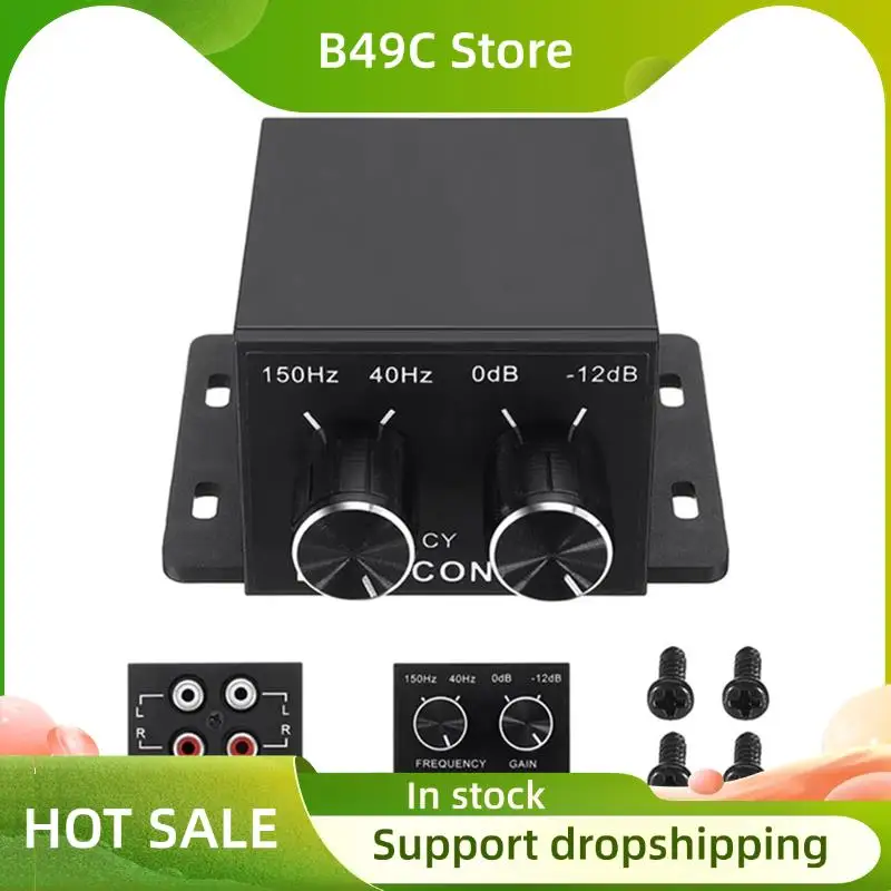 

B49C Universal Remote Volume Control Knob Car Audio Amplifier Auto Power Amplifier Bass RCA Level For Most Cars