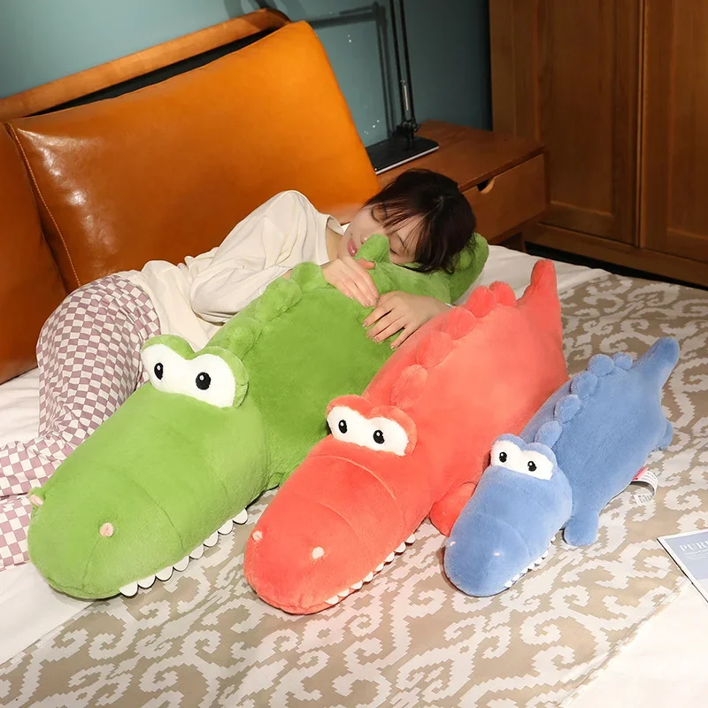 Gigante animal de pelúcia vida real jacaré brinquedo de pelúcia simulação crocodilo bonecas kawaii ceative nap travesseiro para crianças presentes de natal