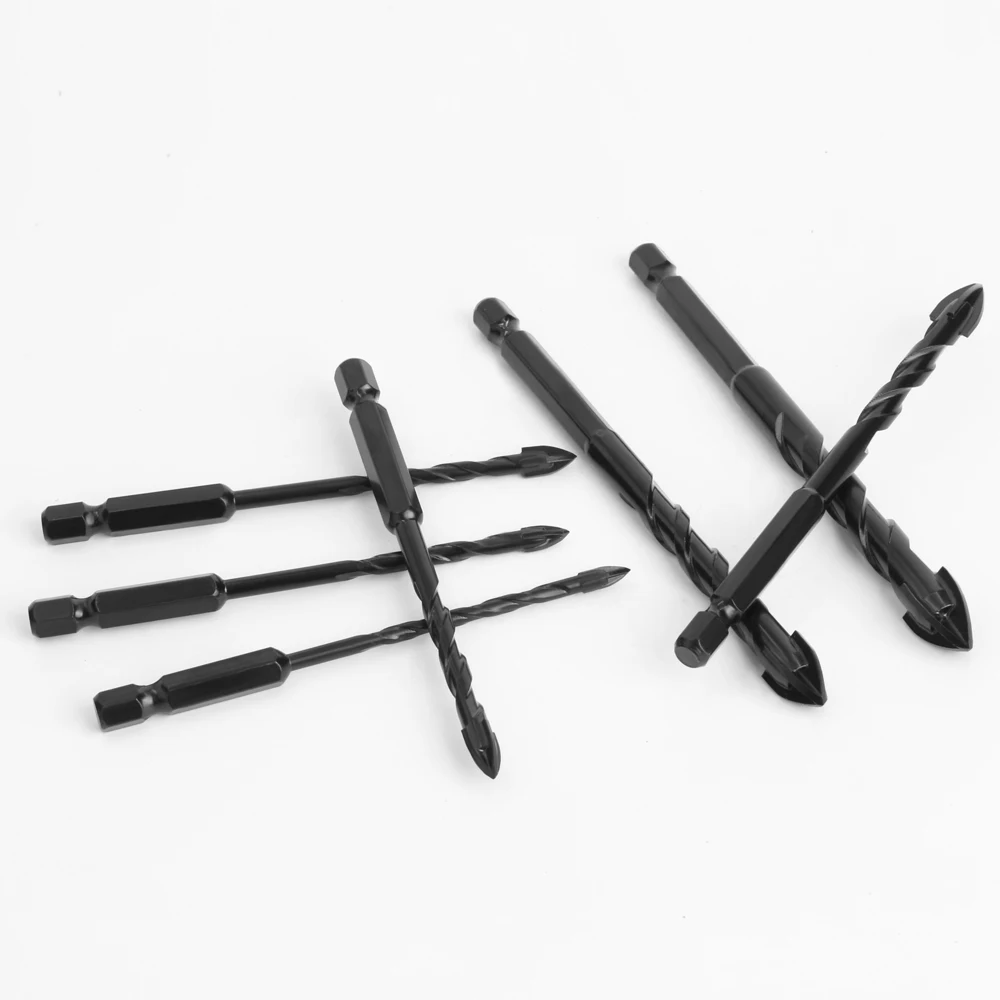 AURWOF, 1 pieza, broca de vidrio multifuncional, broca de rosca cruzada Hexagonal para azulejos de cerámica, hormigón, vidrio, mármol, 3mm a 16mm SJ0503BK