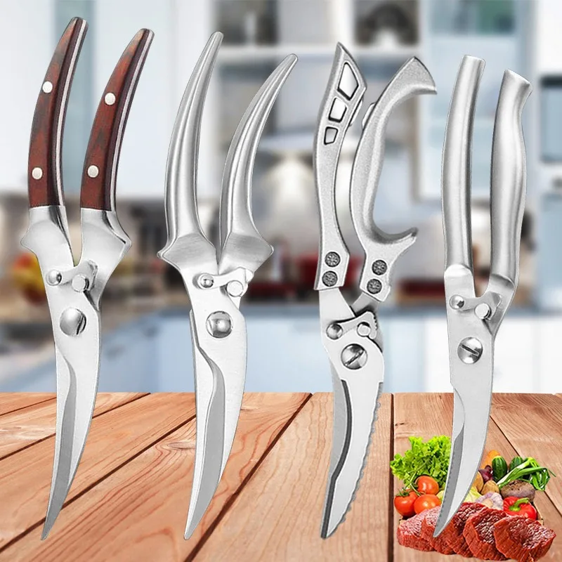 

Multifunctional Kitchen Scissors Stainless Steel Chicken Bone Kitchen Shears Germany Strong Scissors Chicken Bone Kitchen Shears