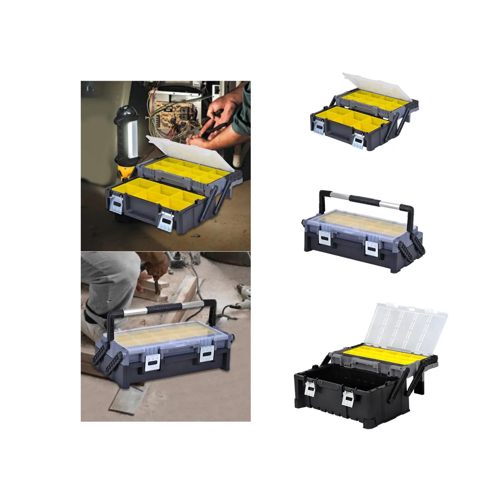 

Tool Box Tool Storage Container Water Resistant Dustproof Hard Case with Handle