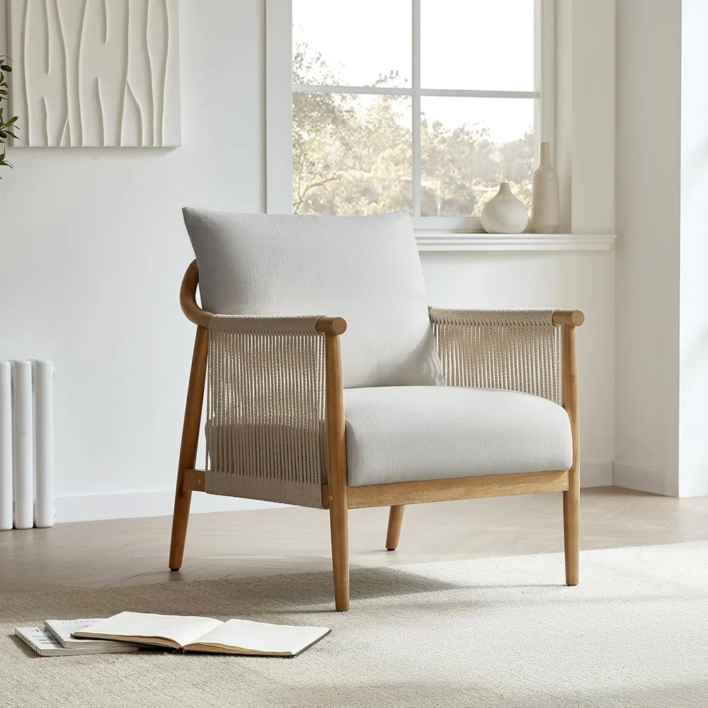 

Braid Armchair, Modern Accent Chair for Living Room, Light Grey