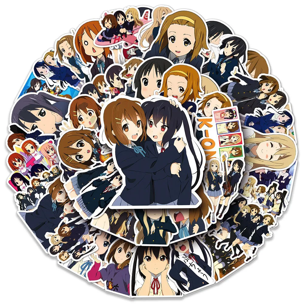 10/30/50PCS Anime naklejki K-ON kreskówka dziewczyna PVC naklejki dekoracyjne zabawna zabawka prezent wodoodporny DIY Laptop telefon walizka Notebook