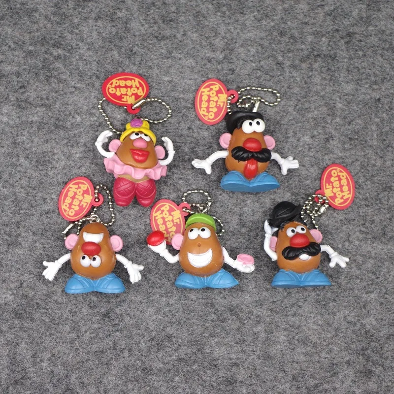 Disney Cartoon Character Mr.Potato Head Kawaii Figures Keychain Pendant Model Toy Kids Gifts