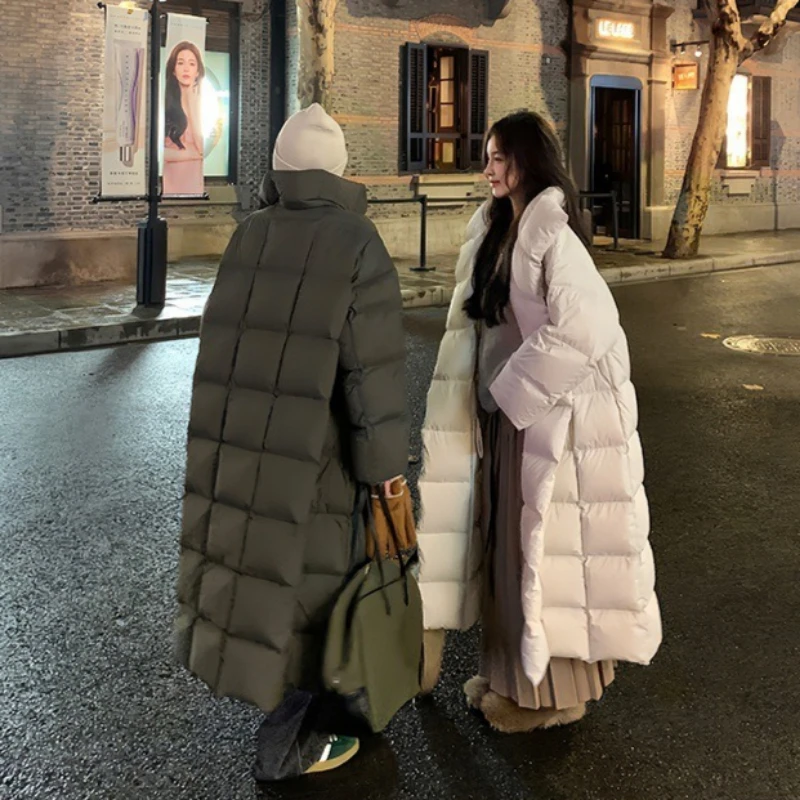 女性用の非常に長い冬のパーカー,ゆったりとした服,暖かく,厚く,耐寒性,綿パッド入りジャケット,長袖,防風,アウター