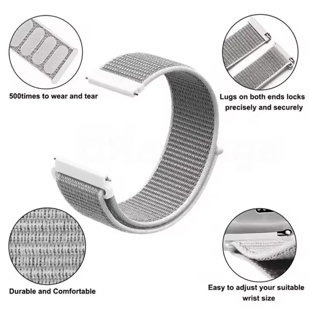 Correa de nailon trenzado de 20mm y 22mm para Garmin Forerunner 970 165 55 965 265 255 955 Venu 3/2 Band para Garmin Active 6/Vivoactive 5 6