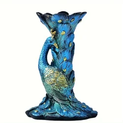 Peacock Shaped Sphere Stand, Resin Stand With 1.97inch K9 Ball, Globe Stand Crystal Ball Stand, For Home Room And Office Decor,