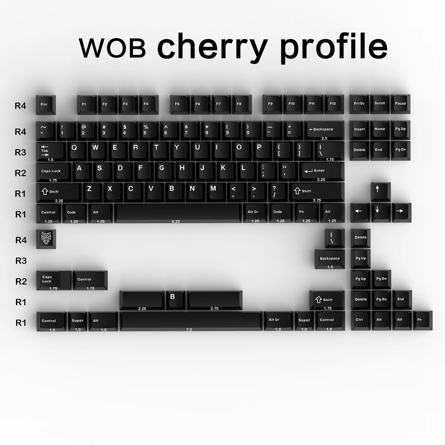 Imagem -03 - Wob Bow Keycaps Perfil Cereja sem Pad Area Doubleshot Material Pbt 101 Chaves