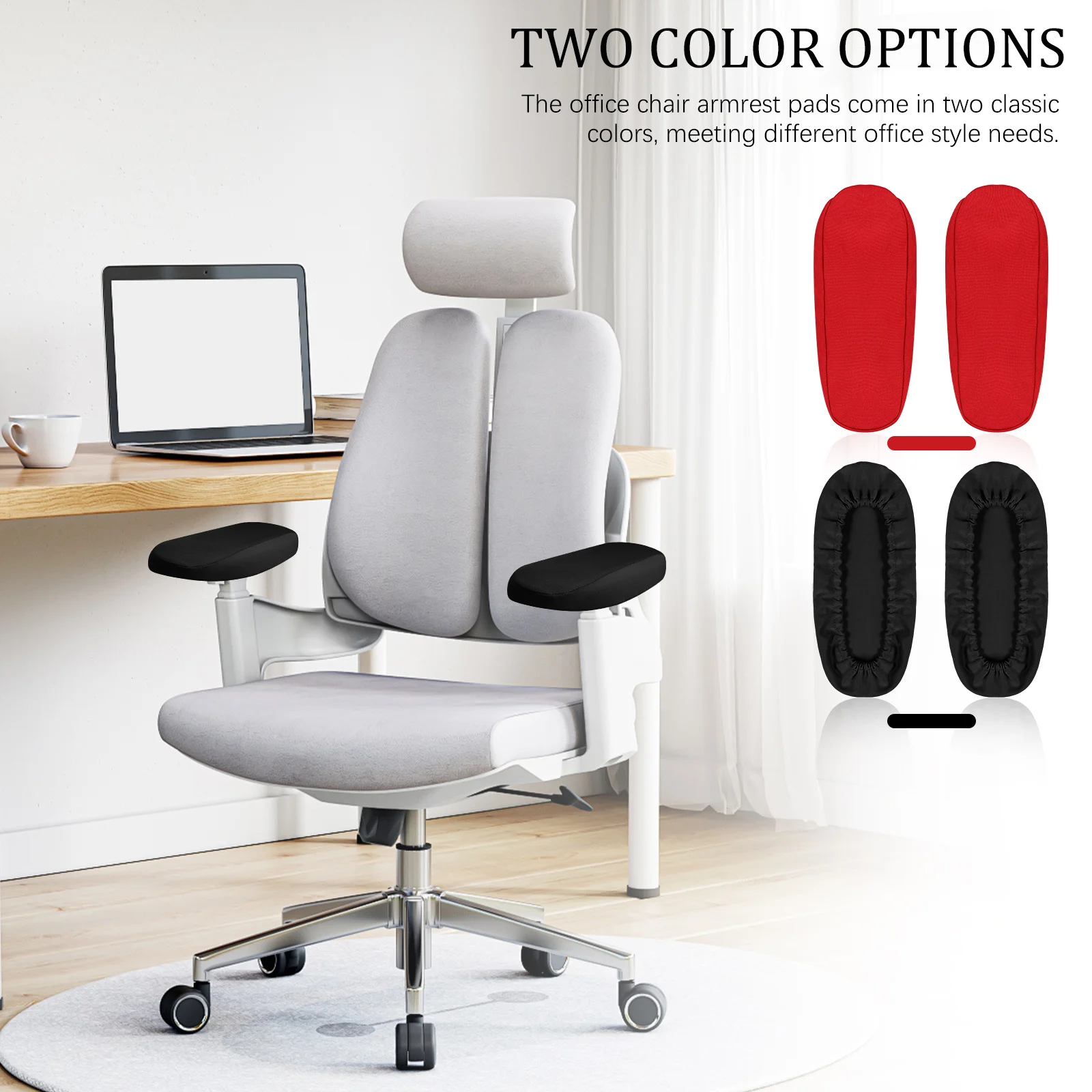 

4Pcs Office Chair Armrest Covers Wear Resistant Breathable Fabric Chair Arm Rest Protector Desk and Wheelchair Arm Covers