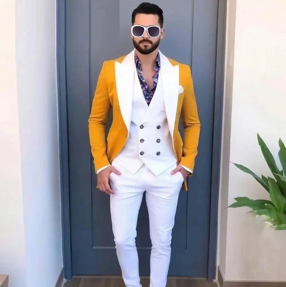 

Formal Men's Suit 3 Piece Suit Wedding Tuxedo Groom Custom Outfit Party Elegant Suit for Best Man XS-5XL