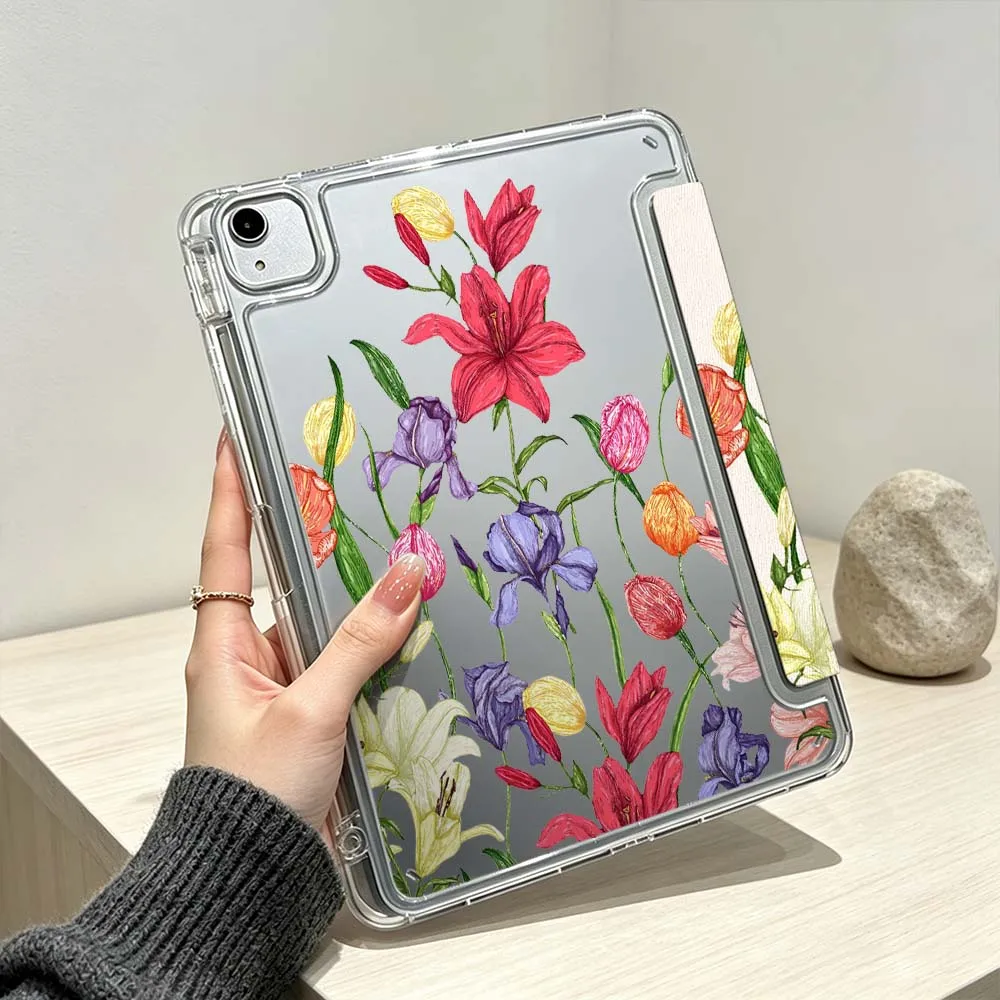 

Colorful Floral Pattern For iPad Pro Air mini 6 5 4 3 2 1 11th 10th 6th 5th M5 M4 M3 M2 9gen Foldable 3Y Tablet Case Soft