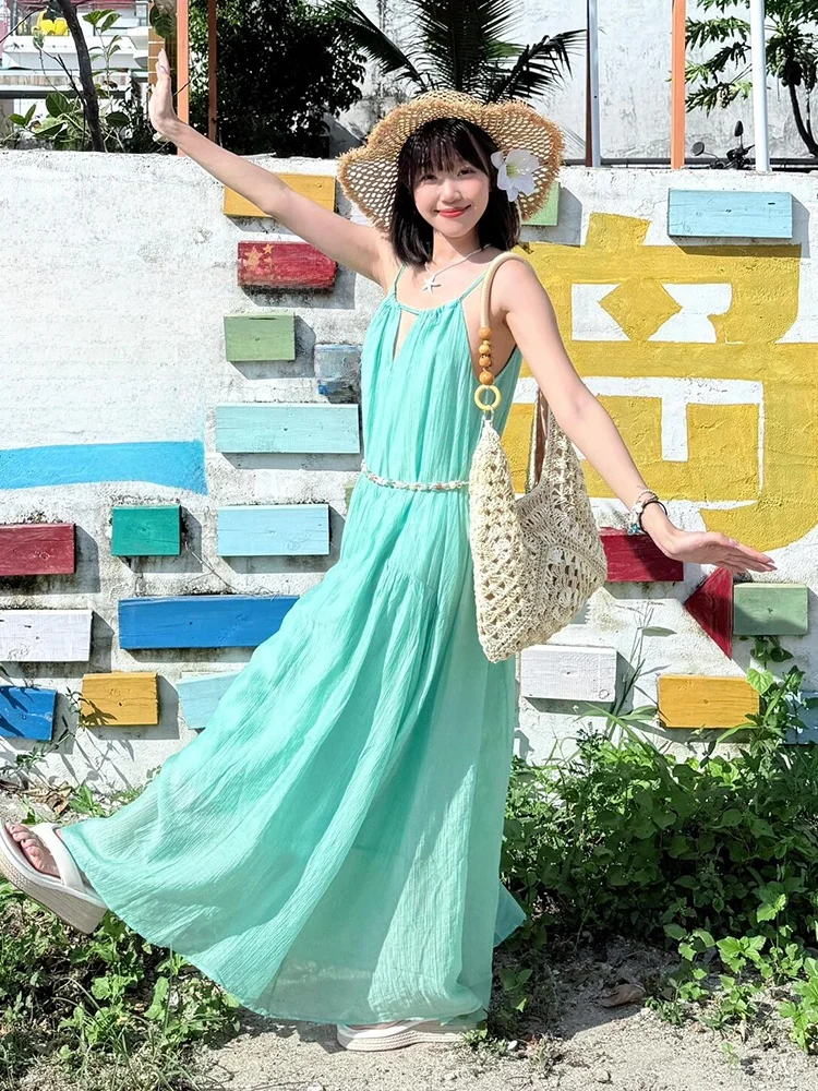 

Сексуальное свободное пляжное платье на бретельках, женское летнее платье Vaion Beachside Photo oot, повседневная одежда, юбка из полиэфирной ткани