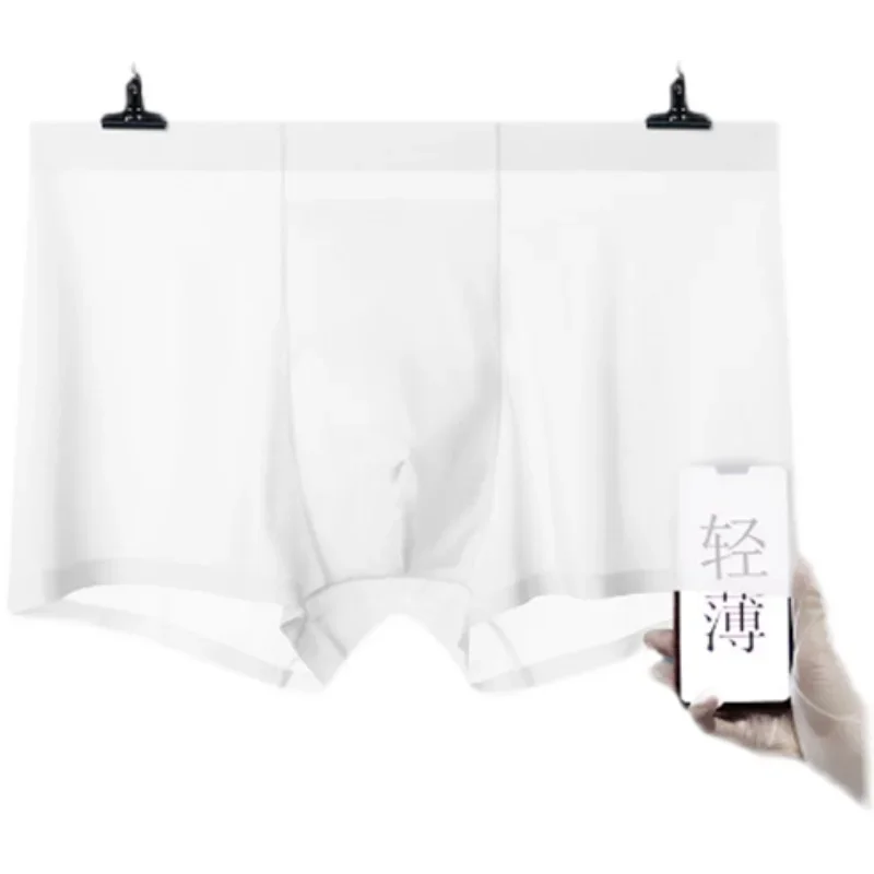 3 ชิ้นชาย Silk Smooth Boxer กางเกงขาสั้นบางสบายชุดชั้นในเซ็กซี่แห้งเร็วกางเกงแฟชั่น