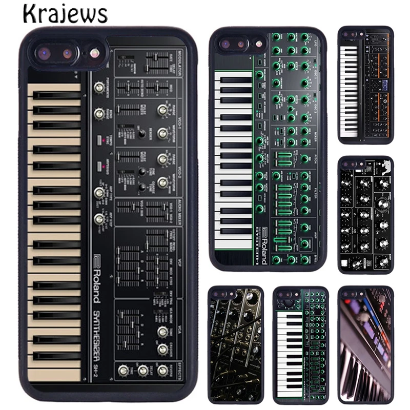 Krajews Synth Synthesizer Pattern Phone Case Cover For iPhone 16 15 14 plus X XR XS 11 12 13 pro max coque