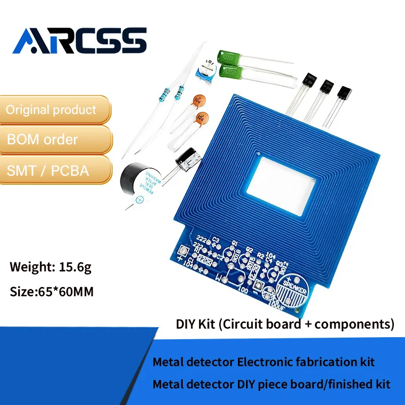 Detektor logam Kit fabrikasi elektronik Detektor logam papan potongan DIY/kit jadi