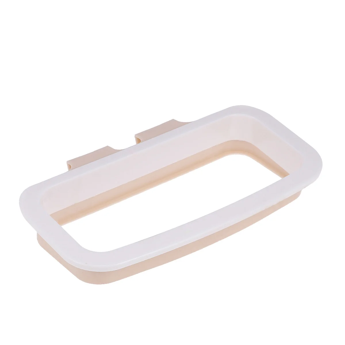 

Over Cabinet Door Hanging Trash Bag Rack Garbage Bag Holder Kitchen Storage Space Saver PP Material White