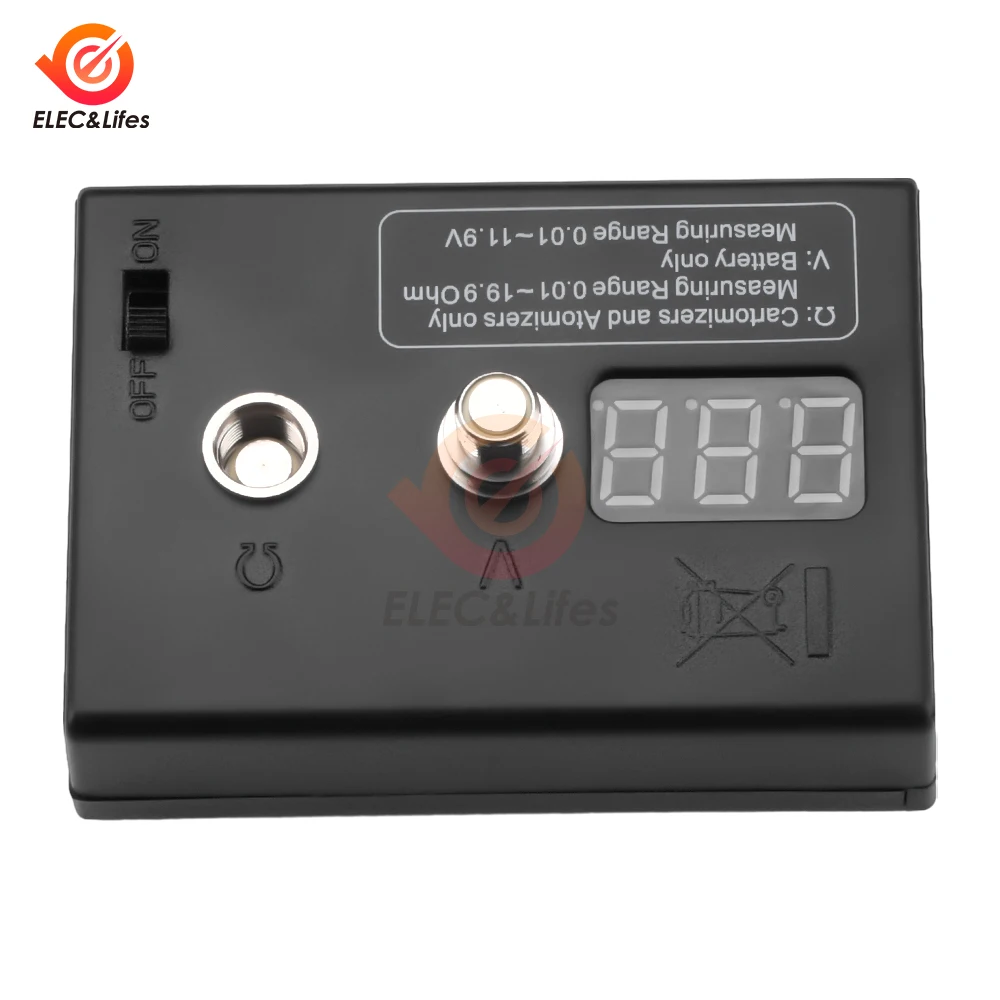 High Precision Coil Resistance Tester LED Screen Digital Display 0.01~19.9Ω Resistance Tester For EGO 510 808D M7 M8 Resistance