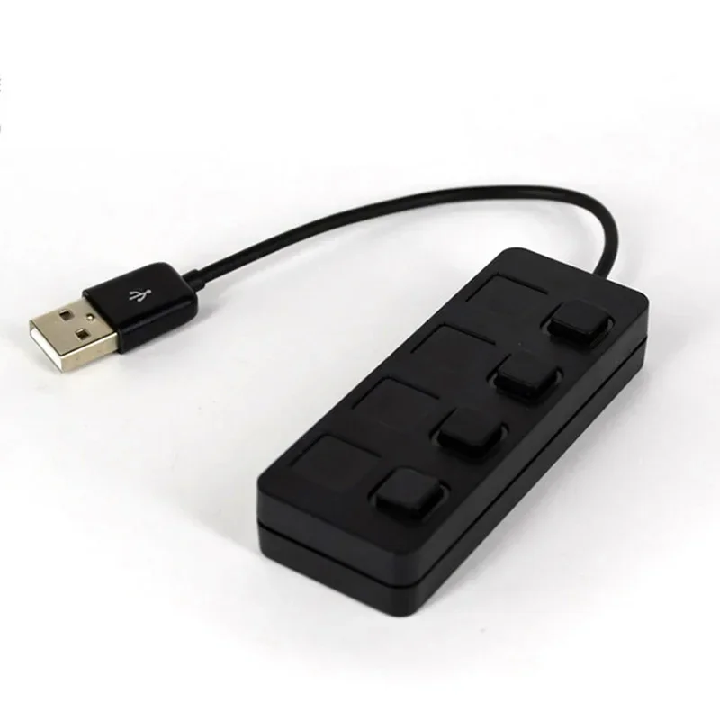 4 Ports USB 2.0 HUB USB On/Off Switch Splitter Expander with Independent 480Mbps Fast Transmission Data Adapter For PC Computer