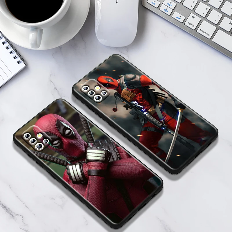 Cute Marvel Deadpool For Samsung  A04S A81 A91 A71 A51 A41 A31 A12 A21S A01 4G 5G Silicone Soft Black Phone Case