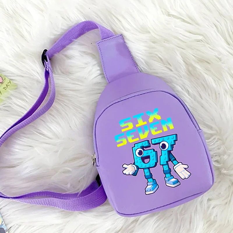 ホットセール子供用チェストバッグ シックスセブン イタリアンブレインロット キュートな財布とハンドバッグ 女の子 男の子 67 シックスセブン ロングストラップショルダーバッグ
