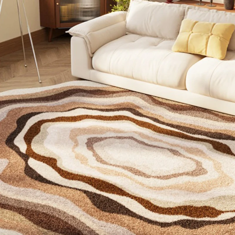 Irregularly Shaped Living Room Carpet Creative Wave Pattern Design Fluffy Bedside Rug for Bedroom Stylish Art Home Decor Mat 러그