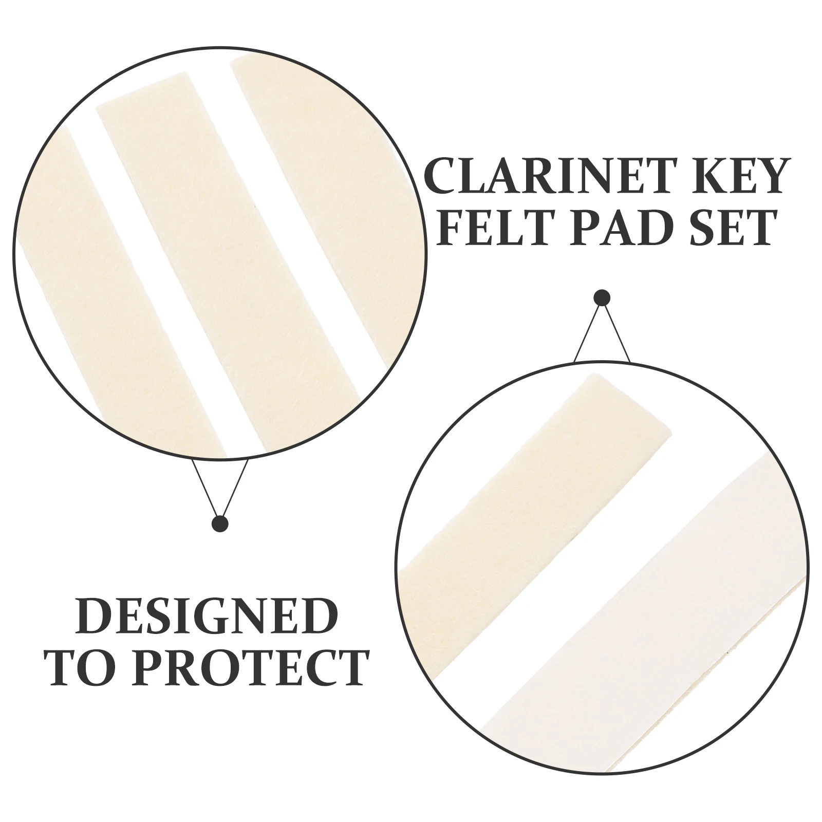 

4pcs Wind Instrument Key Felt Flute Straight Mute Trombone Practice Strip Parts Self Adhesive Backing Long Lasting