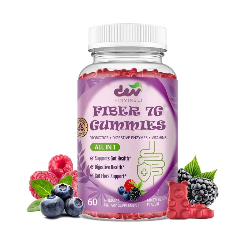 

Adult Fiber Gummies -60 Billion Colony Forming Units of Probiotics and Prebiotics, Supporting Intestinal and Digestive Health