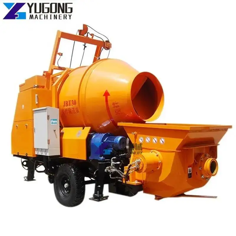 YG Concrete Pump Mixer Truck/ Trailer Mounted Concrete Mixing Pump  Trailer Concrete Pump Concrete Mixer and Pump Combination