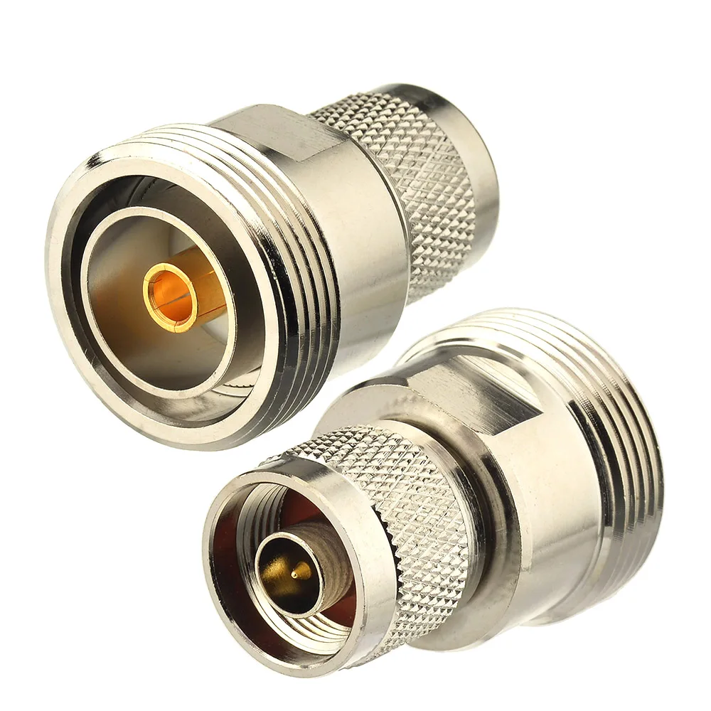 Eightwood 2PCS N to 7/16 DIN RF Coaxial Adapter N Plug Male to 7/16 DIN Jack Female Connector Straight Between Series