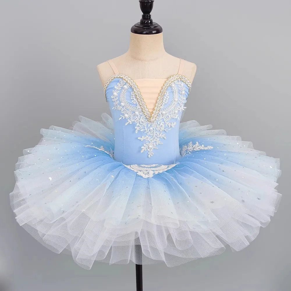 Nueva Falda de Ballet para Niñas, Traje Profesional de Ballet Infantil, Falda Tutú para Actuación, Falda de Hada con Volumen, Falda Larga de Gasa, Ropa para Pole Dance