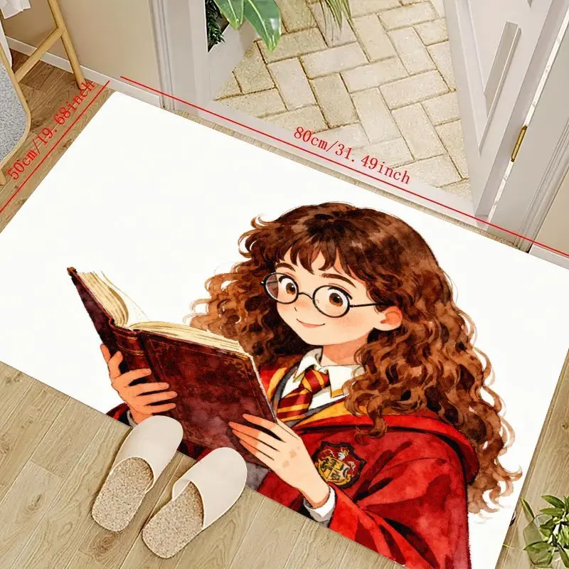 

1 шт. Kawaii аниме школьник читает книгу напольный коврик, мягкий нескользящий коврик с тематикой волшебного волшебника, 80x50 см (31,49x19,68 дюйма) Washab