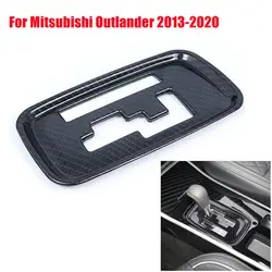 For Mitsubishi Outlander 2013-2020 LHD Car Console Gear Shift Panel Cover Trim Frame Sticker ABS Plastic Carbon Fiber Style Auto