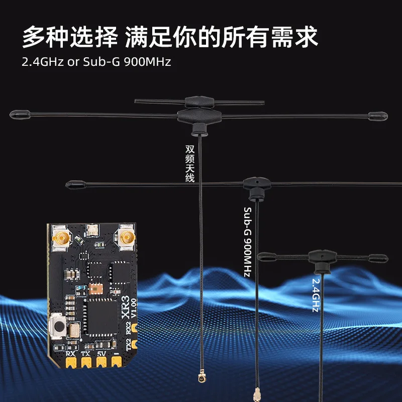 2PCS RadioMaster XR3 Nano ExpressLRS FPV Einkanal-Doppelfrequenzempfänger