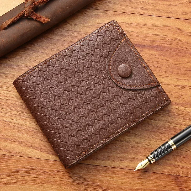 Vintage Wallets Foldable Picture Coin Slim Money Men Inserts Business Woven Purses ID Cards Holders Protection Capacity Male Bag