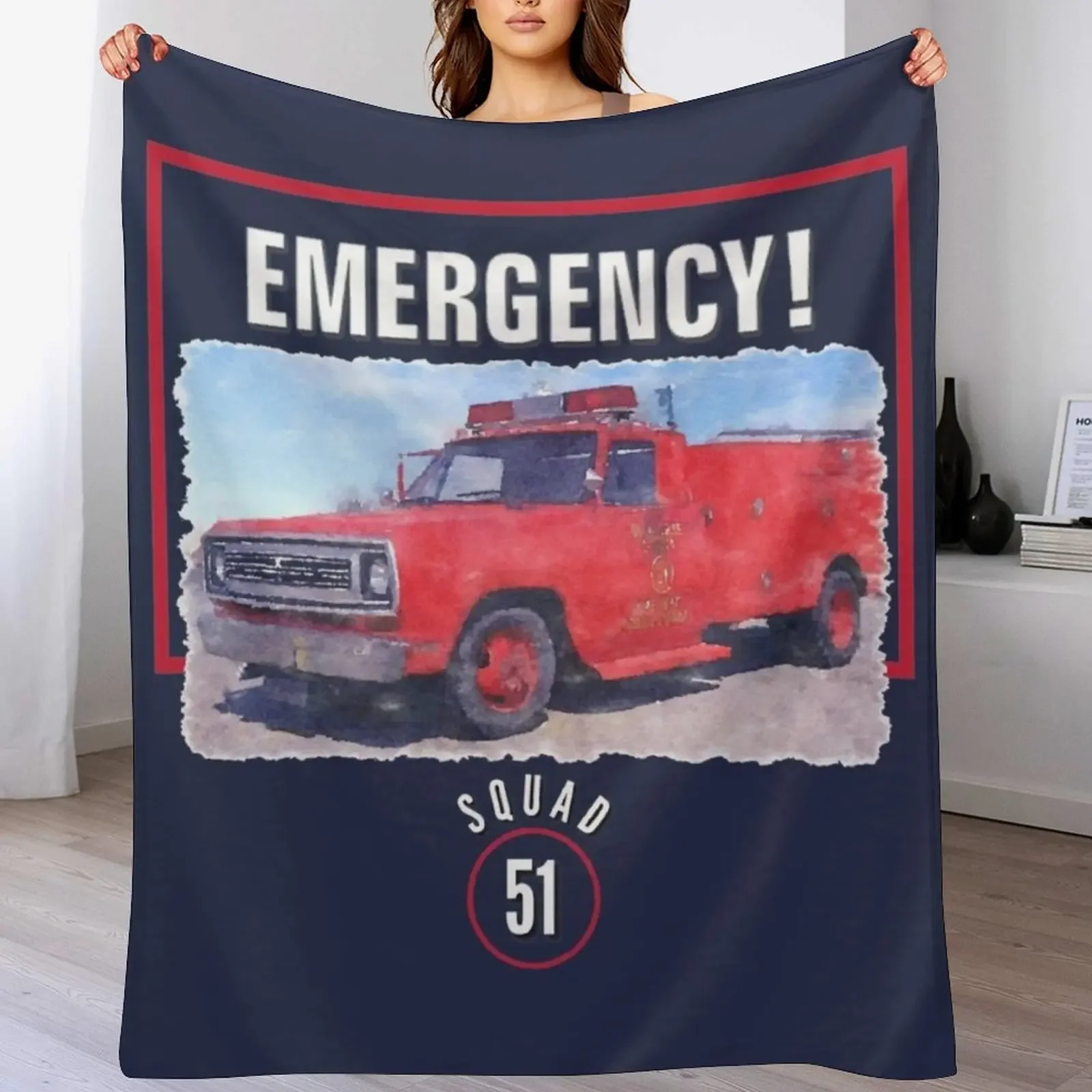

Emergency Squad 51 Truck Throw Blanket Ultra Soft Flannel Fleece Blanket for All Seasons