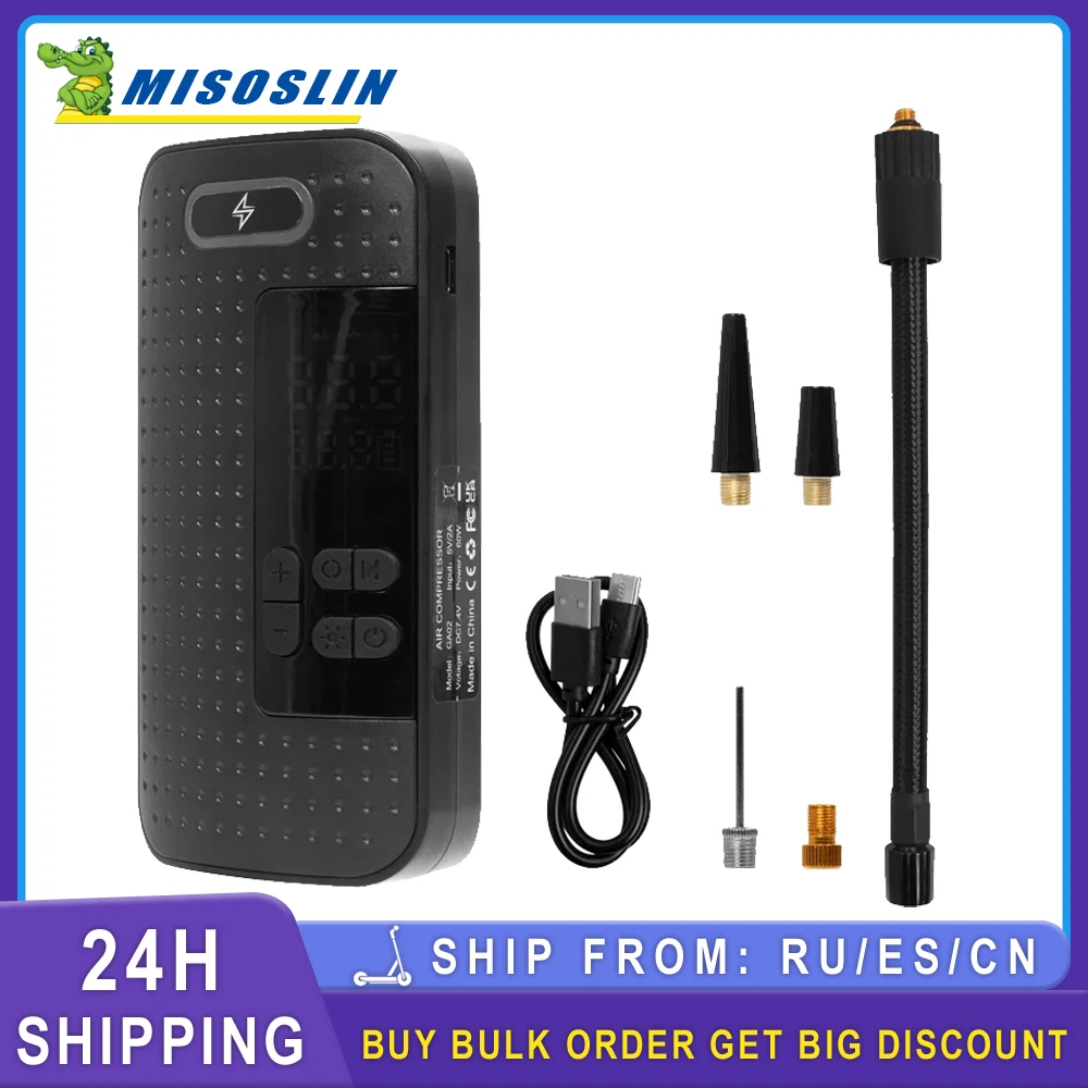 Upgraded Cordless Portable Tire Inflatable Pump Motorcycles Bikes Rechargeable Air Compressor for E-Scooter Tire Inflate Parts